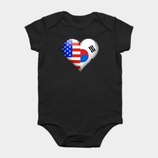 Half American Half South Korean - Gift for South Korean From South Korea Baby Bodysuit